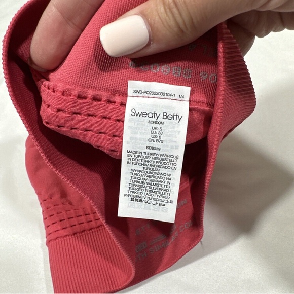 NWT $44 Sweaty‎ Betty [ Small ] Stamina High Neck Sports Bra in Odyssey Pink - Picture 10 of 12